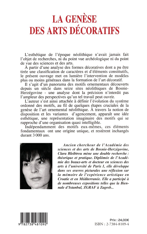 Back cover of La Genèse des arts décoratifs by Clara Bleibtreu
